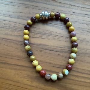 E & L-Sterling Silver Electroform Heavy Chunky Round Gemstone Bead Necklace